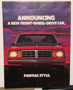 1980 Pontiac Dealer Sales Brochure Folder Phoenix New Front Wheel Drive