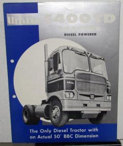 1960 White Truck Model 5400TD Diesel Tractor Sales Brochure & Specifications