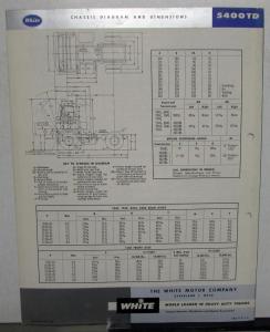 1960 White Truck Model 5400TD Diesel Tractor Sales Brochure & Specifications