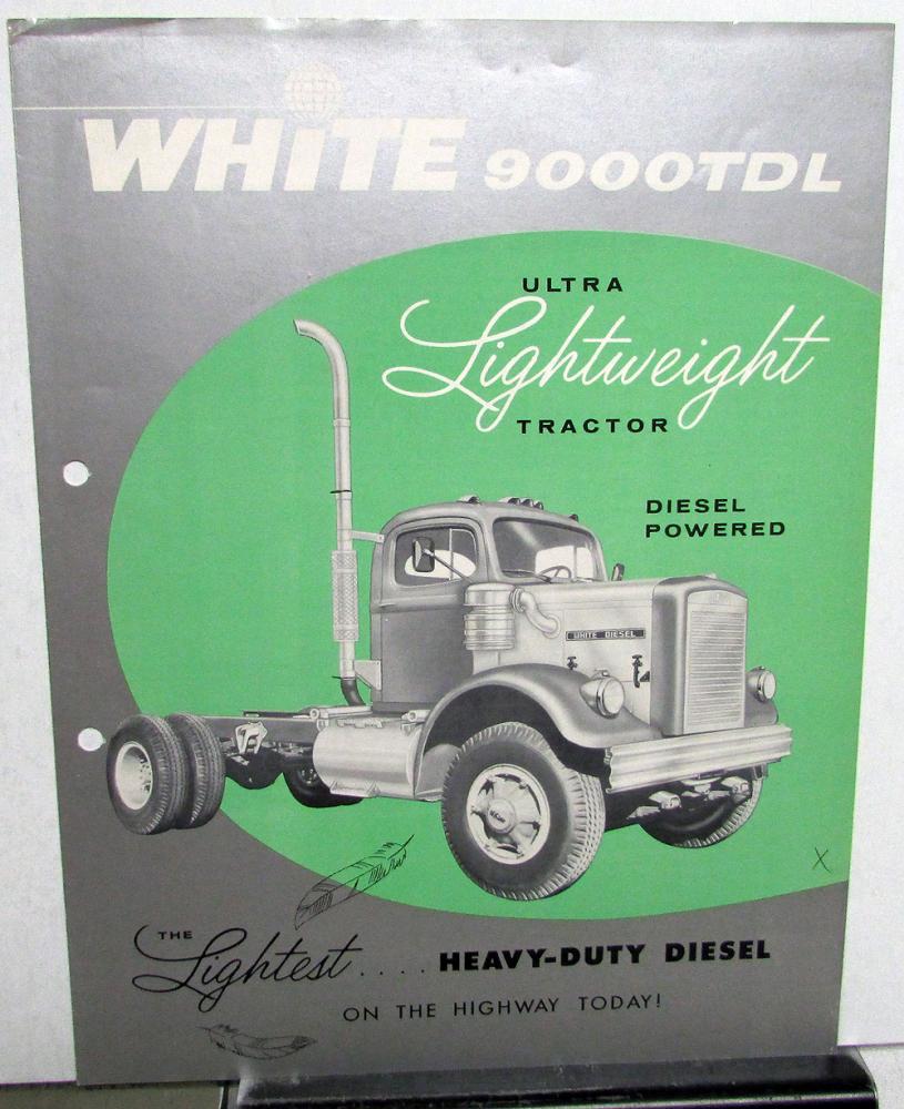 1960 White Truck Model 9000TDL Tractor Diesel Sales Brochure & Specifications