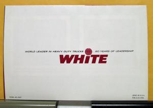 1960 White Truck Model 3000 9064 5000 4400TDL Sales Mailer