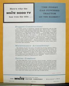 1960 White Truck Model 9000TV Tractor Mustang Sales Brochure and Specifications