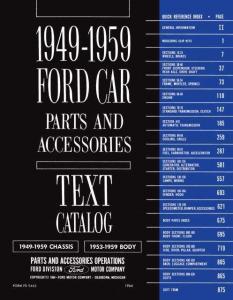 1949-1951-1953-1956-1959 Ford Car Parts Book Manual Catalog Fairlane Thunderbird