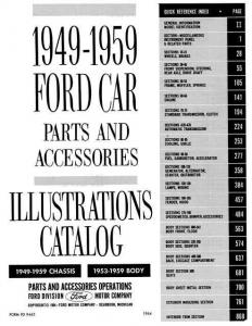 1949-1951-1953-1956-1959 Ford Car Parts Book Manual Catalog Fairlane Thunderbird