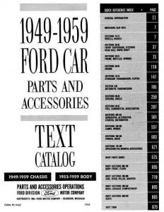 1949-1951-1953-1956-1959 Ford Car Parts Book Manual Catalog Fairlane Thunderbird