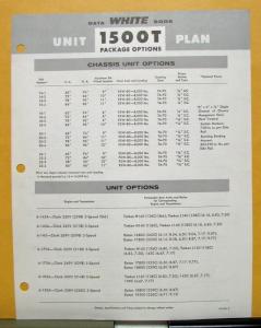 1961 White Truck Model 1500T Tractor Sales Brochure & Specifications