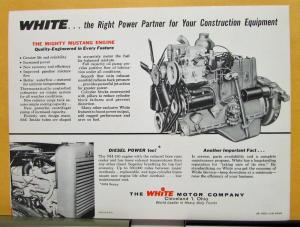 1961 White Truck Model 9064 Engineered For Construction Equipment Sales Folder