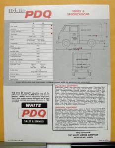 1961 White Truck Model B8 B10 PDQ Sales Brochure & Specifications