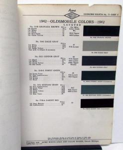 1942 Oldsmobile Color Paint Chips Acme Leaflets