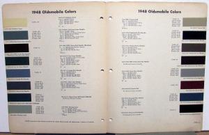 1948 Oldsmobile Dupont Color Paint Chips & Combinations Original Bulletin 15