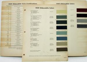 1949 Oldsmobile Dupont Color Paint Chips & Combinations Original Bulletin 16