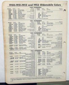 1954 Oldsmobile Color Paint Chips Original Leaflets DuPont