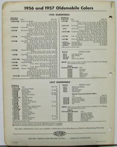 1958 Oldsmobile Dupont Color Paint Chips & Combinations Original Bulletin 25