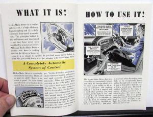 1941 Oldsmobile Hydramatic Drive Sales Brochure What It Is How To Drive Original