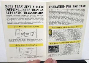 1941 Oldsmobile Hydramatic Drive Sales Brochure What It Is How To Drive Original