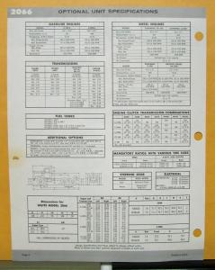 1966 White Truck Model 2066 Sales Brochure and Specifications