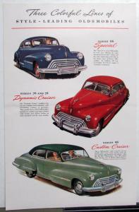 1947 Oldsmobile Series 66 76 78 98 With Hydramatic Drive Sales Folder Original