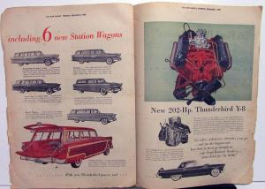 1956 Ford Thunderbird Fairlane Station Wagon Canadian Newspaper Insert Brochure