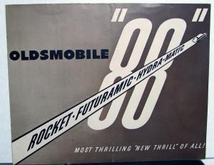 1949 Oldsmobile 88 Rocket Futuramic Hydramatic Sales Folder Original