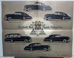 1949 Oldsmobile 88 Rocket Futuramic Hydramatic Sales Folder Original
