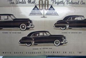 1949 Oldsmobile 88 Rocket Futuramic Hydramatic Sales Folder Original