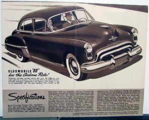 1949 Oldsmobile 88 Rocket Futuramic Hydramatic Sales Folder Original