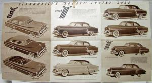 1951 Oldsmobile 88 & 98 Rocket Engine Sales Folder Original Brown Tone