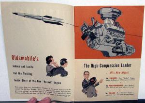 1952 Oldsmobile Rocket Engine Sales Brochure Original With Johnny & Lucille