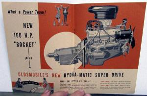 1952 Oldsmobile Rocket Engine Sales Brochure Original With Johnny & Lucille
