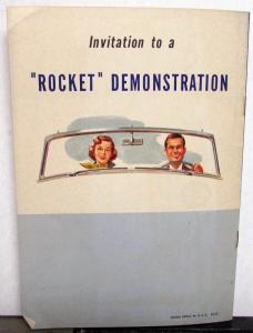 1952 Oldsmobile Rocket Engine Sales Brochure Original With Johnny & Lucille