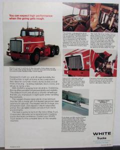 1982 White Truck Model Construcktor Straight Truck Sales Brochure Data Sheet