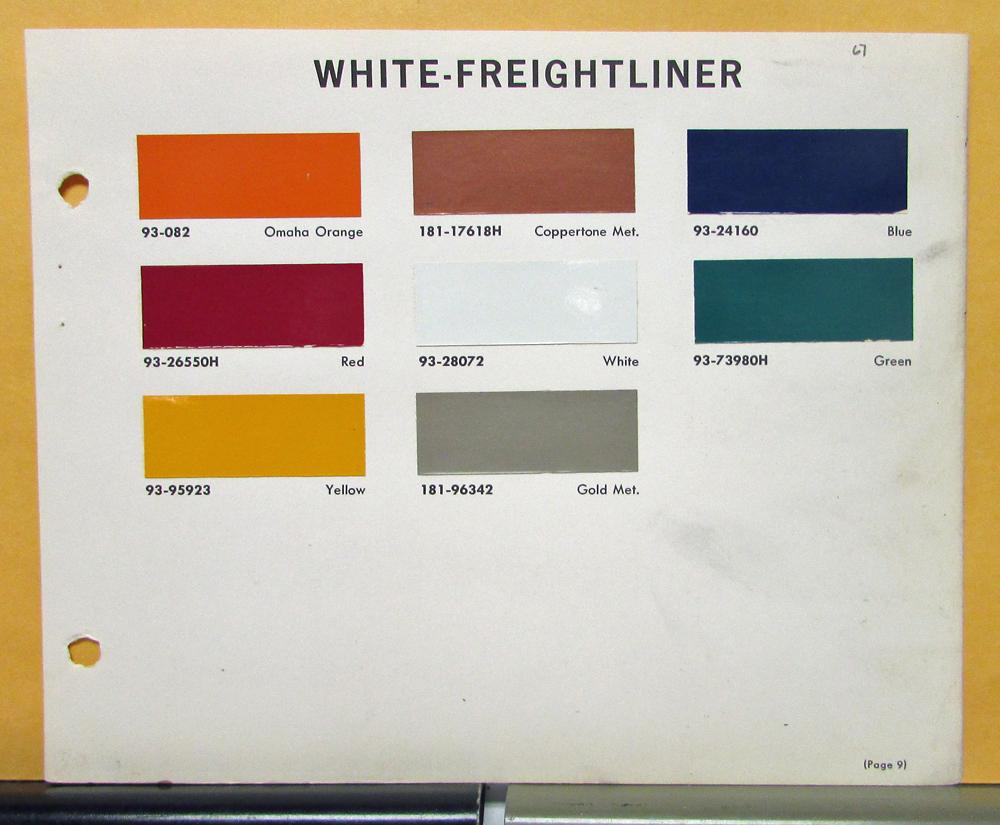 1967 White Freightliner Paint Chips
