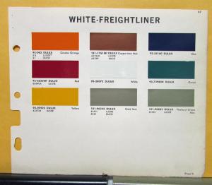 1968 White Freightliner Paint Chips