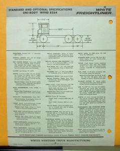 1968 1969 1971 1973 White Freightliner Model WFHD 8264 Brochure & Specifications