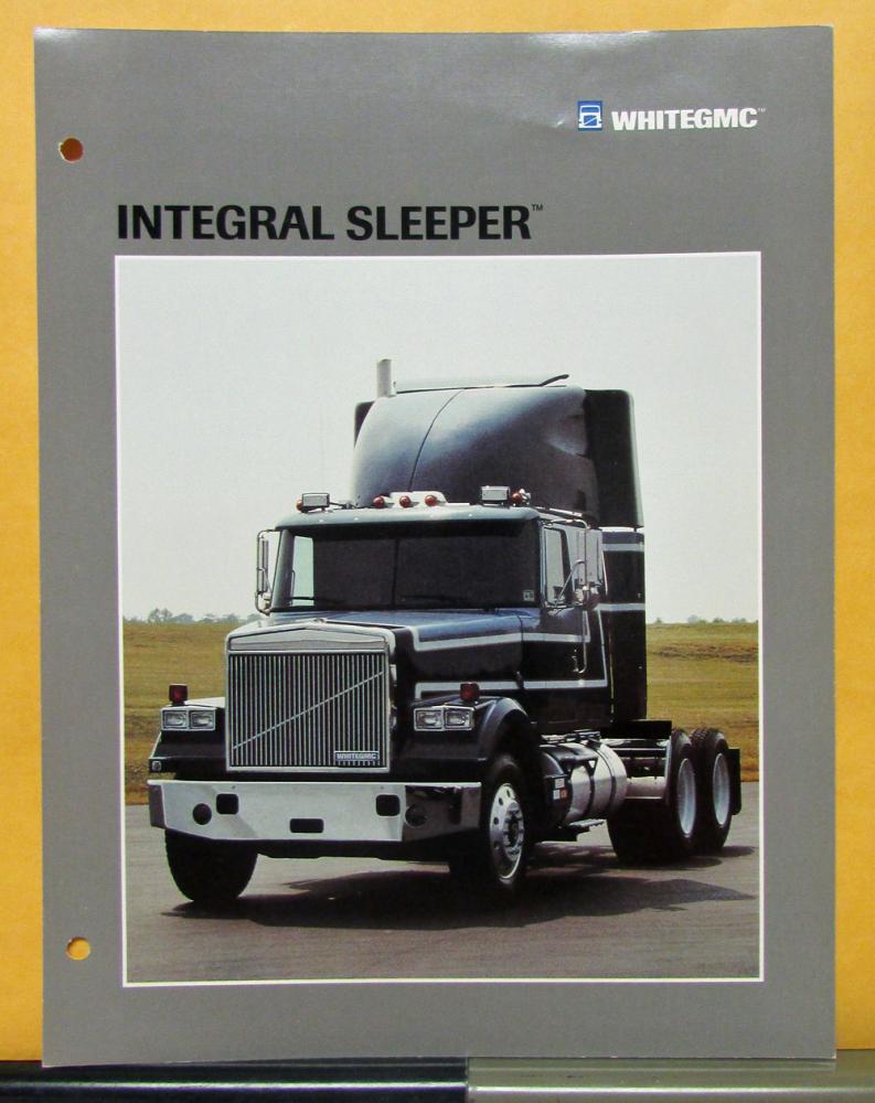 1987 WhiteGMC Truck Model Integral Sleeper Specification Sheet