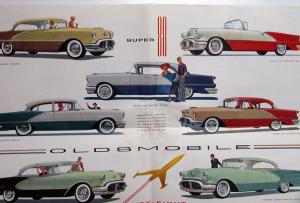 1956 Oldsmobile 88 Super 88 98 & Starfire Color Sales Folder Poster Original