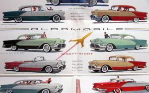 1956 Oldsmobile 88 Super 88 98 & Starfire Color Sales Folder Poster Original