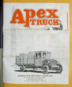 1921 Apex Truck Model E G F D Sales Folder & Specifications