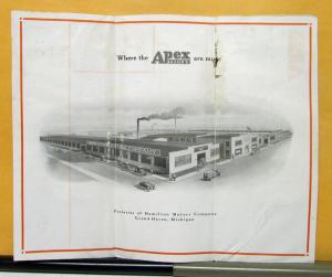 1921 Apex Truck Model E G F D Sales Folder & Specifications