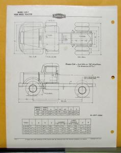 1954 Autocar Truck Model C 85 T Specification Sheet