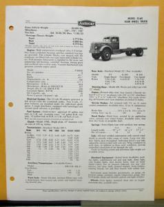 1954 1955 Autocar Truck Model CL 65 Specification Sheet