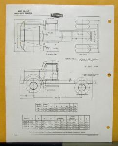 1955 Autocar Truck Model CL 65 T Specification Sheet