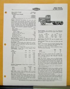 1956 Autocar Truck Model C9764 OH Specification Sheet