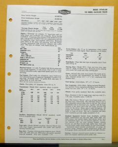 1958 1959 Autocar Truck Model C9764S OH Specification Sheet