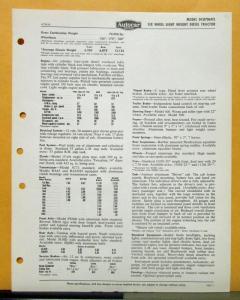 1958 1959 Autocar Truck Model DCU7064TL Specification Sheet