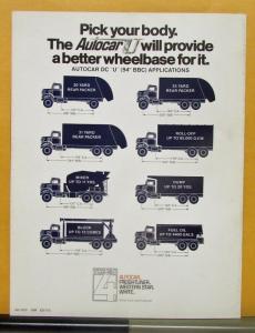 1975 1976 Autocar Truck Model U Short Nose Sales Brochure