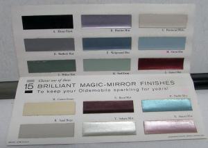 1962 Oldsmobile Color Selector Paint Chip Magic Mirror Finish Sales Folder Orig