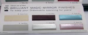 1962 Oldsmobile Color Selector Paint Chip Magic Mirror Finish Sales Folder Orig