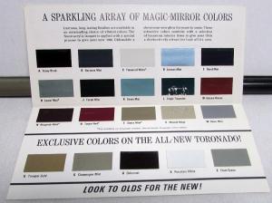 1966 Oldsmobile Color Selector Paint Chip & Interiors Sales Folder Original