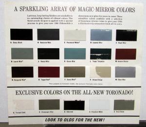 1966 Oldsmobile Color Selector Paint Chip & Interiors Sales Folder Original